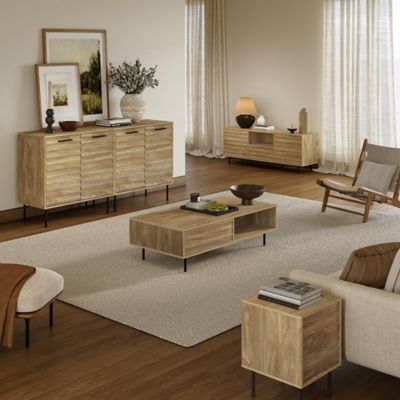 Image showing  Mid-Century Modern Wave 2-Door Cabinet with Metal Legs
