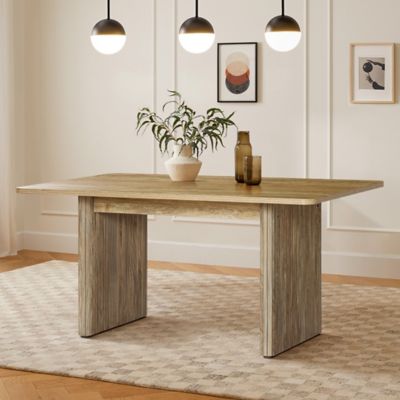 Image showing  Natural Wood Finish 6-Person 63-Inch Wide Rectangle Dining Table