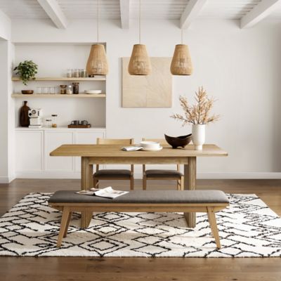 Image showing  Natural Wood Finish 6-Person 63-Inch Wide Rectangle Dining Table