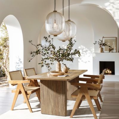 Image showing  Natural Wood Finish 6-Person 63-Inch Wide Rectangle Dining Table