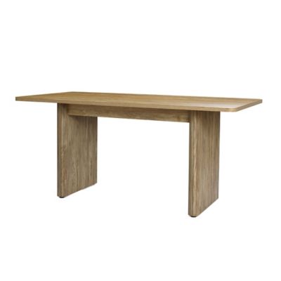 Image showing 6 th LuxenHome Natural Wood Finish 6-Person 63-Inch Wide Rectangle Dining Table