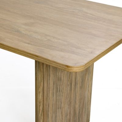 Image showing 8 th LuxenHome Natural Wood Finish 6-Person 63-Inch Wide Rectangle Dining Table