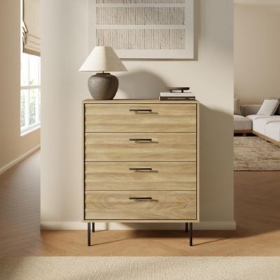 Image showing  Mid-Century Modern Wave 4-Drawer 31.5-Inch Wide Accent Chest