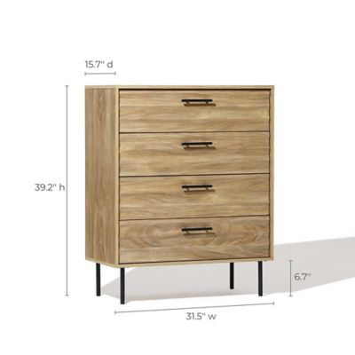 Image showing  Mid-Century Modern Wave 4-Drawer 31.5-Inch Wide Accent Chest