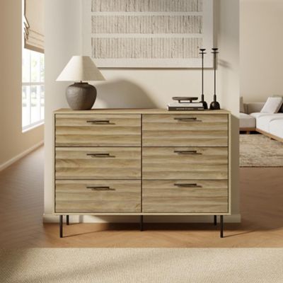 Image showing  Mid-Century Modern Wave 6-Drawer 47.2-Inch Wide Dresser