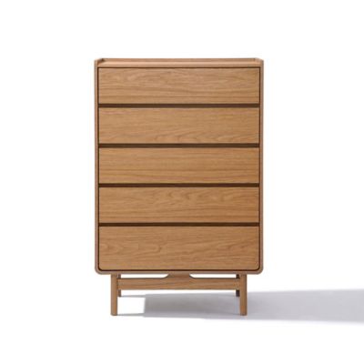 LuxenHome Summer Oak Engineered Wood 48.5-Inch Tall 5-Drawer Bachelor Chest