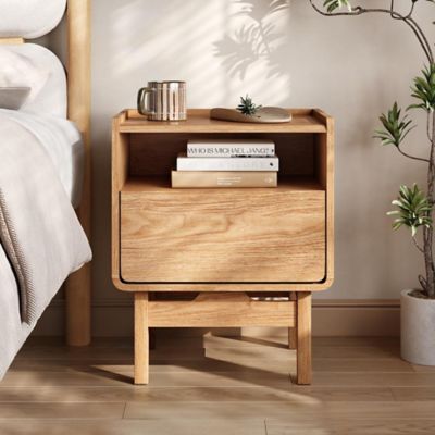 Image showing  Summer Oak Engineered Wood Nightstand and End Table with Storage