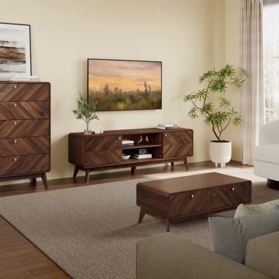 Image showing  Columbia Engineered Wood 63-Inch Wide Credenza TV Stand with Storage