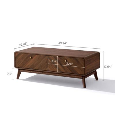 Image showing 9 th LuxenHome Columbia Engineered Wood Coffee Table with Storage