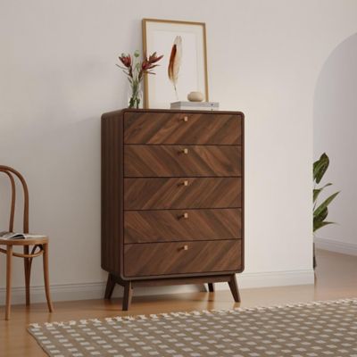 Image showing  Columbia Engineered Wood 47.5-Inch Tall 5-Drawer Bachelor Chest