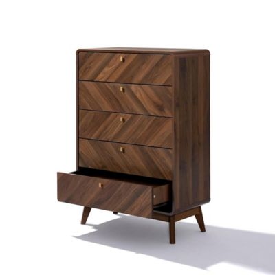 Image showing 5 th LuxenHome Columbia Engineered Wood 47.5-Inch Tall 5-Drawer Bachelor Chest