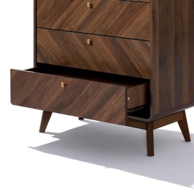 Image showing 6 th LuxenHome Columbia Engineered Wood 47.5-Inch Tall 5-Drawer Bachelor Chest