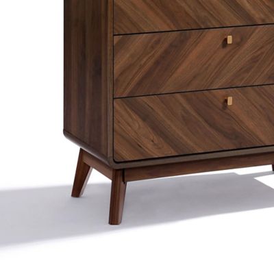 Image showing 7 th LuxenHome Columbia Engineered Wood 47.5-Inch Tall 5-Drawer Bachelor Chest
