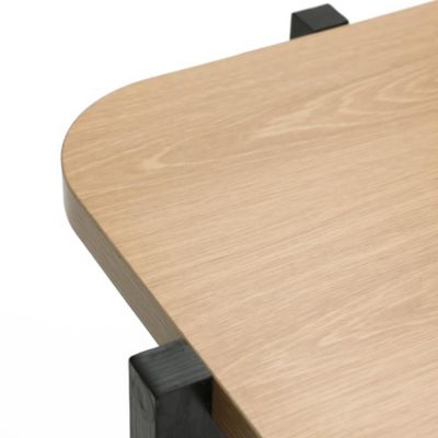 Image showing  Modern Square Side/End Table, Black/Brown