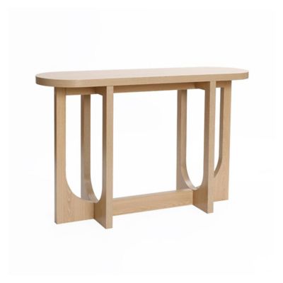 Image showing  Natural Finish MDF Wood 47-Inch Long Oval Console Table