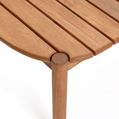 Image showing  Natural Solid Wood 40-Inch Long Rounded Rectangle Outdoor Coffee Table