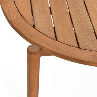 Image showing  Natural Solid Wood 35.4 in. Round Outdoor Coffee Table