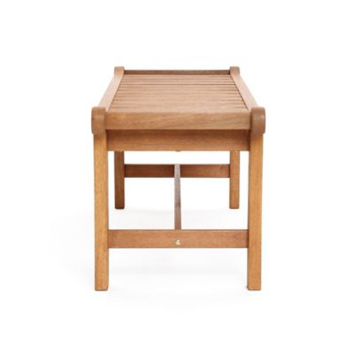 Image showing  Natural Solid Wood 47.2-Inch Long Rectangle Outdoor Bench