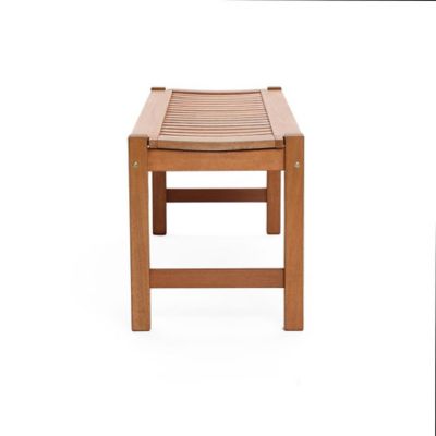 Image showing  Natural Solid Wood 47.2-Inch Long Rectangle Sloping Seat Outdoor Bench