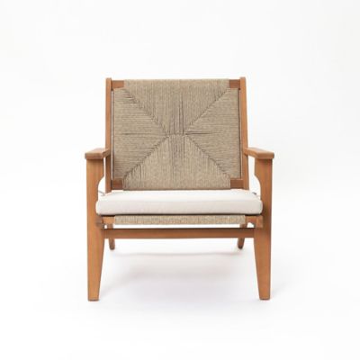 Image showing  Outdoor Acacia Wood Deck Chair with Seat Cushion