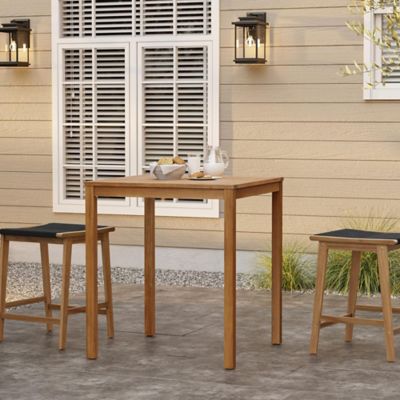 Image showing  Outdoor Acacia Wood 37-Inch Counter Height 4-Person Dining Table