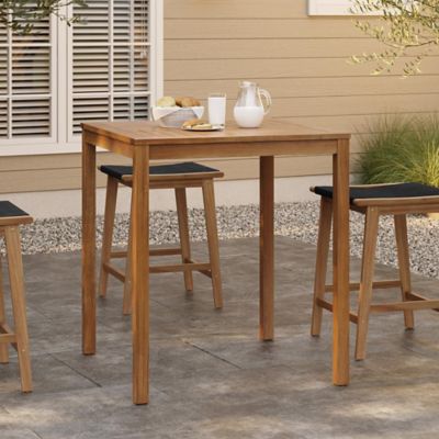 Image showing  Outdoor Acacia Wood 37-Inch Counter Height 4-Person Dining Table
