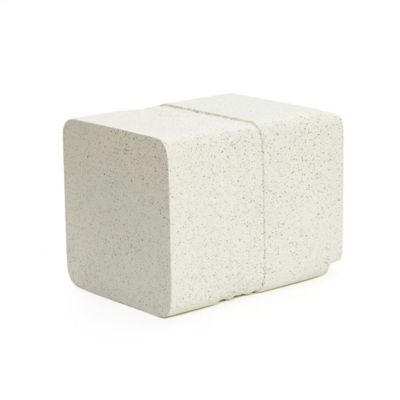 Image showing  17.7 in. H Cement Square Side Table, Indoor/Outdoor, Off-White/Speckled Gray