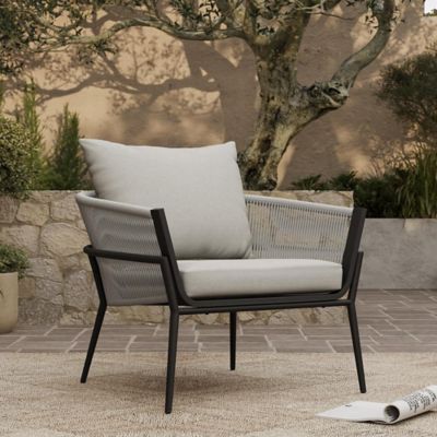 Image showing  Outdoor Aluminum with PE Rattan Armchair with Cushions