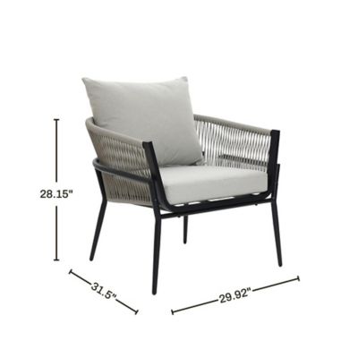 Image showing  Outdoor Aluminum with PE Rattan Armchair with Cushions