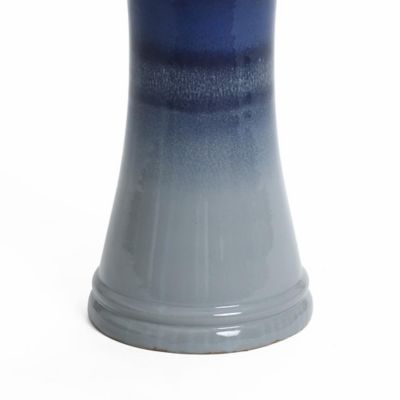 Image showing  Blue Waves 18-Inch Tall Ceramic Birdbath