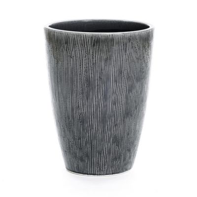 LuxenHome Sea Gray Ripples 17-Inch Tall Ceramic Planter
