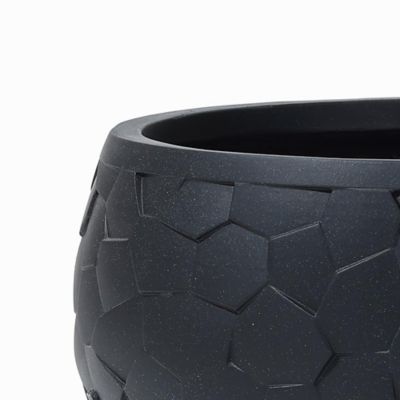 Image showing  Black Beehive Pattern 17.5-Inch Round Planter