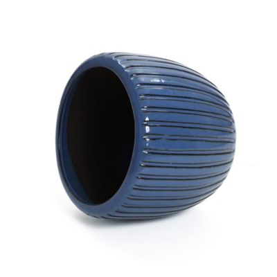 Image showing  Ribbed Bowl Round Ceramic Decorative Planter Pot