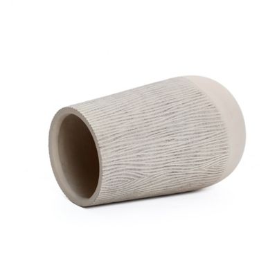 Image showing  Blended Tan with Wood Pattern Round Tapered MgO Planter, Indoor and Outdoor