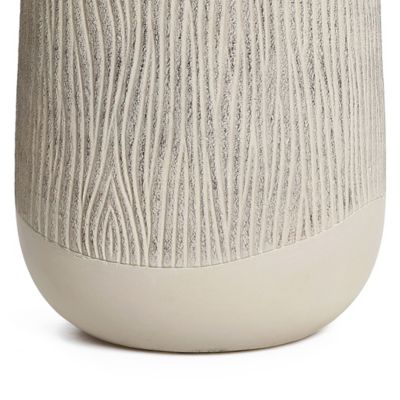 Image showing  Blended Tan with Wood Pattern Round Tapered MgO Planter, Indoor and Outdoor