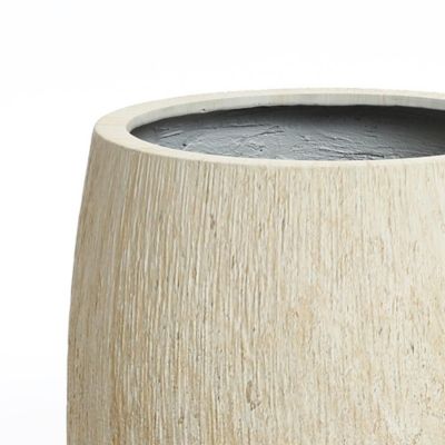 Image showing  2-Piece Marble Brown Ribbed Texture MgO Planter Set, Indoor and Outdoor