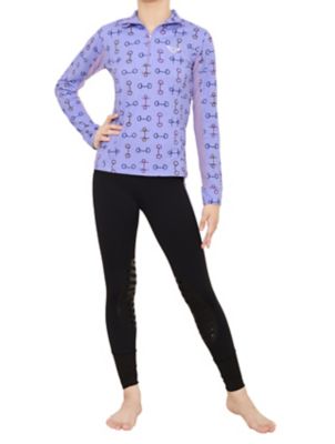 Image showing  Children's Snaffle Bits Mock Neck Long-Sleeve Sport Shirt