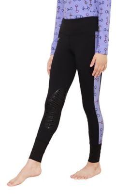 TuffRider Children's Snaffle Bits Pull-on Tights, Silicone Knee Grip