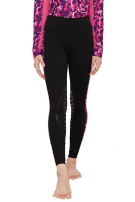 TuffRider Children's Camo Print Pull-on Tights, Silicone Knee Grip