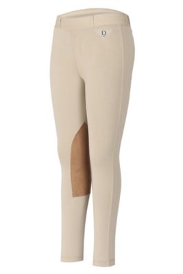 Image showing 1 th TuffRider Children's Prime Pull-on Tights with Belt Loops, UltraGripp Knee Patches