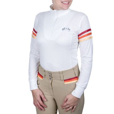 Equine Couture Gradient Long Sleeve Show Shirt with Arm Stripes