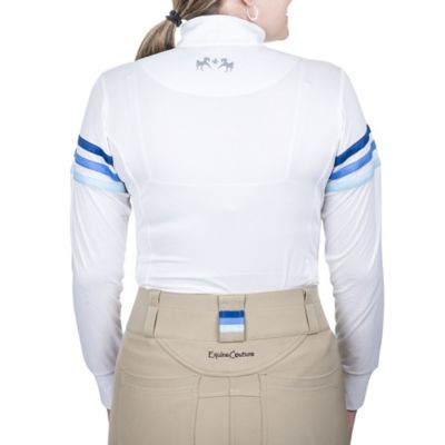 Image showing 1 th Equine Couture Gradient Long Sleeve Show Shirt with Arm Stripes