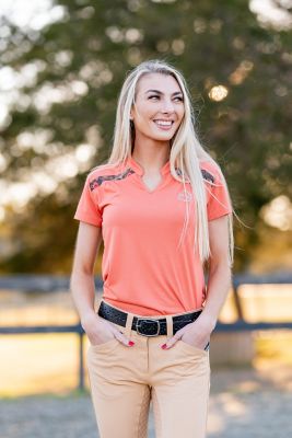 Equine Couture Women EcoRider Thea Notched V-Neck Short Sleeve Show Shirt