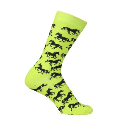 Image showing 5 th AWST Int'l Women's Lila Galloping Horses Crew Socks, Assorted Colors, 6-Pairs