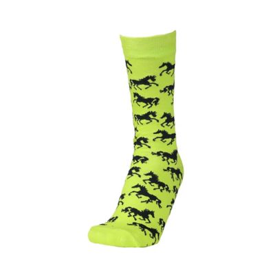 Image showing 6 th AWST Int'l Women's Lila Galloping Horses Crew Socks, Assorted Colors, 6-Pairs