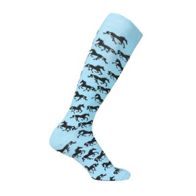 Image showing  Women's Lila Galloping Horses Knee Socks, Assorted Colors, 6Pairs