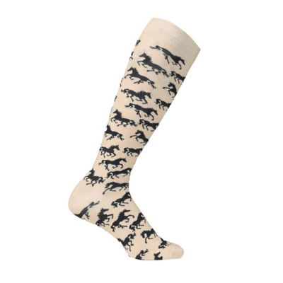 Image showing  Women's Lila Galloping Horses Knee Socks, Assorted Colors, 6Pairs