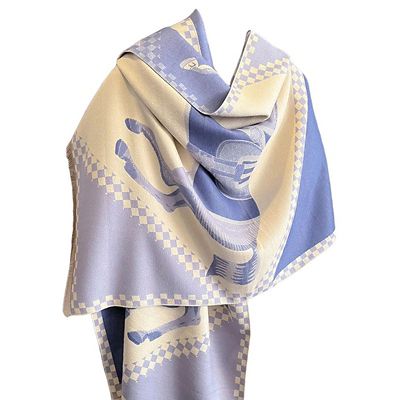 Image showing  Horses in Blankets Acrylic Cashmere Scarf