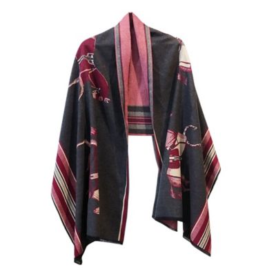 AWST Int'l Horses in a Row Acrylic Cashmere Scarf