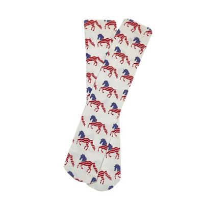AWST Int'l Women's Lila Flag Horse Socks, 63-069-FL-WH